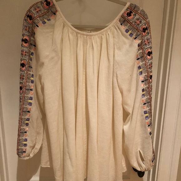 Tory Burch Sz M Ivory Cotton Blend Luna Embroidere - Picture 5 of 7